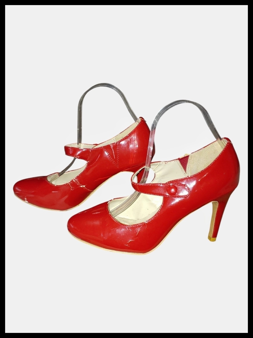 Red Patent Mary Jane High Heels